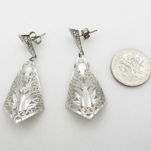 Elegant Silver Plate Drop Earrings